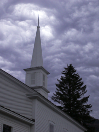 Foreboding Skies by the Steeple in Brownsville, Vermont