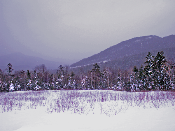Snow Scene Two on Kancamagus Highway, White Mountains, New Hampshire