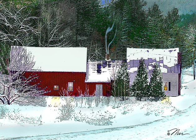 Farmhouse in Winter, Vermont