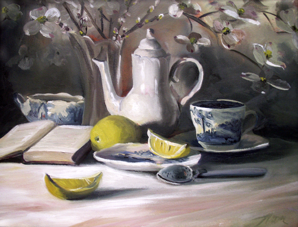 Tea with Lemon, Oil on Canvas, 14 x 11 (sold)