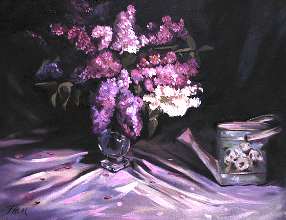 Lilacs, Oil on Canvas, 14 x 11 (sold)