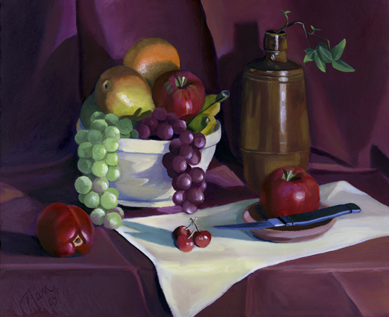 Still Life with Apples, Oil on Canvas, 16 x 13